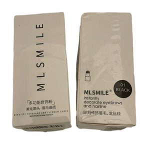 MLSMILE Eyebrow Stamp Stencil Kit Set of 2 in Black - NIB